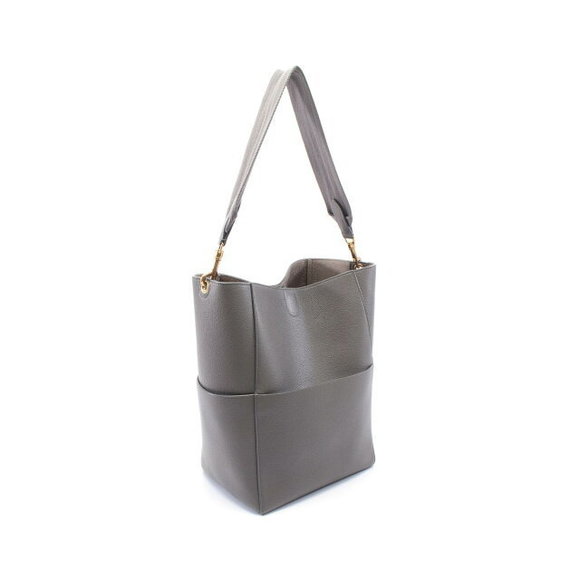 Celine Gray Leather Sangle Bucket Bag Shoulder - Picture 1 of 7